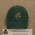 Image principale casquette Vert foncé délavé avec motif Main créative 7 cm