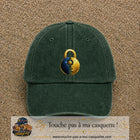Image principale casquette Vert foncé délavé avec motif Cadenas doré 7 cm