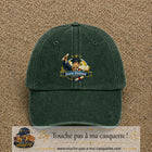 Casquette Vert foncé délavé avec motif Jeune Diplômé en 7 cm – vue principale