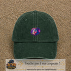Casquette Vert foncé délavé motif Licorne et dragon cœur logo 5 cm