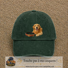 Image principale casquette Vert foncé délavé avec motif Chien avec collier 7 cm