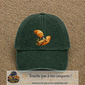Casquette Vert foncé délavé motif Travail du bois logo 7 cm