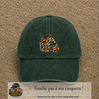 Image principale casquette Vert foncé délavé avec motif Cheval de concours 7 cm
