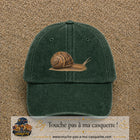 Image principale produit74moyenVF - casquette Vert foncé délavé avec visuel Escargot 5 cm