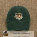 Image principale produit76grosVF - casquette Vert foncé délavé avec visuel Papy casquette lunettes 7 cm