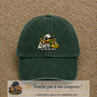 Image principale produit124grosVF - casquette Vert foncé délavé avec visuel Canard argent 7 cm