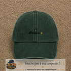 Image principale produit38petitVF - casquette Vert foncé délavé avec visuel Adadass feuille d’érable 3 cm