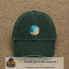 Image principale produit175moyenVF - casquette Vert foncé délavé avec visuel Vague plage 5 cm