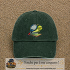 Image principale produit81grosVF - casquette Vert foncé délavé avec visuel Tennis court raquette 7 cm