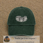 Image principale produit1moyenVF - casquette Vert foncé délavé avec visuel Chat colère ornemental 5 cm