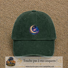 Image principale produit58moyenVF - casquette Vert foncé délavé avec visuel Galaxie lune 5 cm