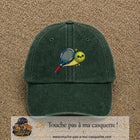 Image principale produit80grosVF - casquette Vert foncé délavé avec visuel Tennis raquette balle 7 cm