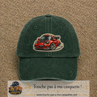 Image principale produit93grosVF - casquette Vert foncé délavé avec visuel Voiture rouge 7 cm