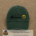 Image principale produit37grosVF - casquette Vert foncé délavé avec visuel Adadass emoji rieur 7 cm