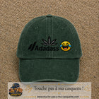 Image principale produit37grosVF - casquette Vert foncé délavé avec visuel Adadass emoji rieur 7 cm