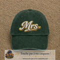 Image principale produit112grosVF - casquette Vert foncé délavé avec visuel Mrs élégante 7 cm