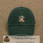 Image principale produit89moyenVF - casquette Vert foncé délavé avec visuel Ourson golf 5 cm