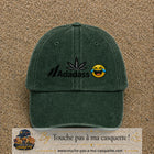 Image principale produit37moyenVF - casquette Vert foncé délavé avec visuel Adadass emoji rieur 5 cm