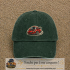 Image principale produit93moyenVF - casquette Vert foncé délavé avec visuel Voiture rouge 5 cm