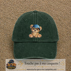 Image principale produit88grosVF - casquette Vert foncé délavé avec visuel Ourson casquette 7 cm