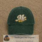 Image principale produit110grosVF - casquette Vert foncé délavé avec visuel Mr élégant 7 cm
