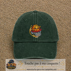 Image principale produit79grosVF - casquette Vert foncé délavé avec visuel Ballon basket panier 7 cm