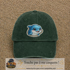 Casquette Vert foncé délavé motif Dauphin souriant 7 cm - vue principale