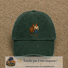 Casquette baseball Vert foncé délavé 100% coton avec motif Cow-boy à cheval 7 cm - image principale