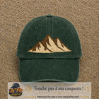 Casquette Vert foncé délavé 100% coton avec motif Montagnes bohèmes 7 cm - image principale
