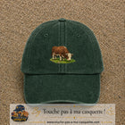 Casquette baseball Vert foncé délavé 100% coton avec motif Vache brune 5 cm - image principale