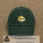 Casquette Vert foncé délavé motif Poussin joyeux 5 cm - vue principale