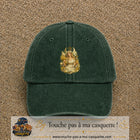 Casquette baseball Vert foncé délavé 100% coton avec motif Vierge astrologique 7 cm - image principale