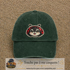 Casquette Vert foncé délavé motif Coccinelle rouge 7 cm - vue principale