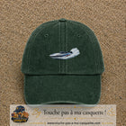 Casquette baseball Vert foncé délavé 100% coton avec motif Bateau rapide 7 cm - image principale