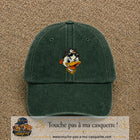 Casquette baseball Vert foncé délavé 100% coton avec visuel Canard hip-hop clin d’œil 7 cm - image produit principale