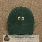 Casquette baseball Vert foncé délavé 100% coton avec motif Tracteur agricole 3 cm - image principale