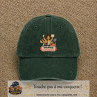 Casquette baseball Vert foncé délavé 100% coton avec visuel Maman overbookée 7 cm - image produit principale