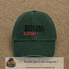 Casquette Vert foncé délavé 100% coton avec motif Social Battery Low 7 cm - image principale