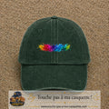 Casquette baseball Vert foncé délavé 100% coton avec visuel Éclaboussure peinture 3 cm - image produit principale