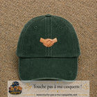 Casquette Vert foncé délavé 100% coton avec motif Poignée de main 3 cm - image principale