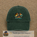 Casquette Vert foncé délavé 100% coton avec motif Stay Chill squelette plage 7 cm - image principale