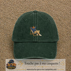 Casquette Vert foncé délavé 100% coton avec motif Pause soleil transat 5 cm - image principale