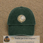 Casquette Vert foncé délavé motif Lune endormie 7 cm - vue principale