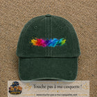 Casquette baseball Vert foncé délavé 100% coton avec visuel Éclaboussure peinture 5 cm - image produit principale