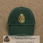 Casquette baseball Vert foncé délavé 100% coton avec motif Capricorne astrologique 7 cm - image principale