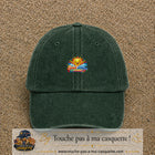 Casquette baseball Vert foncé délavé 100% coton avec motif Soleil éclaire notre journée 5 cm - image principale