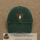 Casquette baseball Vert foncé délavé 100% coton avec visuel Pingouin panneau 7 cm - image produit principale
