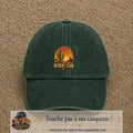 Casquette Vert foncé délavé 100% coton avec motif Desert Club cactus 7 cm - image principale