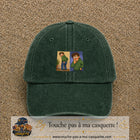 Casquette baseball Vert foncé délavé 100% coton avec visuel Humour odeur 5 cm - image produit principale