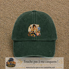 Casquette baseball Vert foncé délavé 100% coton avec visuel Maman multitâche 7 cm - image produit principale
